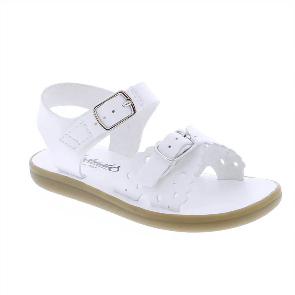 NEW FOOTMATES girls ariel sandal in white